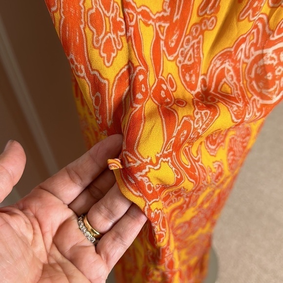 Animale Brazil Orange Printed Dress 42 - Picture 7 of 10